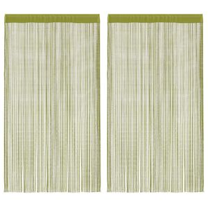 vidaXL Draperii cu franjuri, 2 buc., 140 x 250 cm, verde