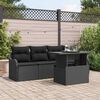 vidaXL Set de canapele pentru grădină cu pernă 5 pcs Negru Rattan poli