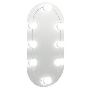 vidaXL Oglindă ovală cu lumini LED, 40x20, cm, sticlă