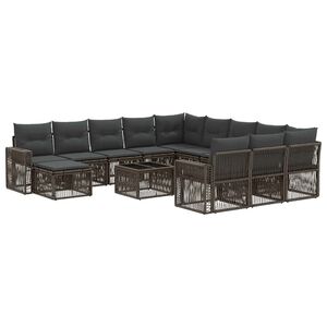 vidaXL Set de canapele pentru grădină 13 buc. Gri și gri &icirc;nchis