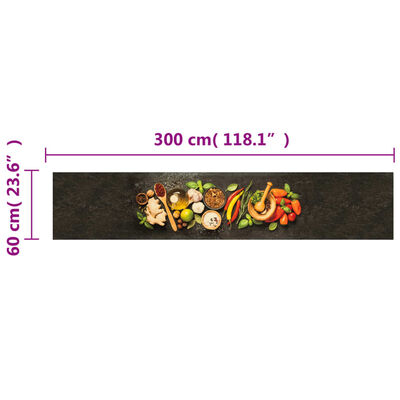 vidaXL Covor de bucătărie lavabil Spices, 60x300 cm, catifea