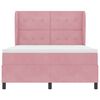 vidaXL Pat cu arcuri cu saltea cu headboard Roz 190 x 140 cm Catifea