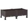 vidaXL Ghiveci de grădină cu roți Maro 80 x 40 x 29 cm PP
