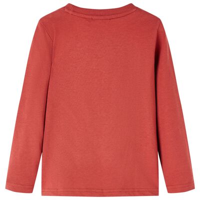 Tricou pentru copii cu mâneci lungi roșu ars 92