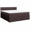 vidaXL Pat continental cu saltea maro &icirc;nchis 180x200cm material textil