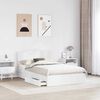 vidaXL Pat cu storage cu headboard Alb 120 x 190 cm Lemn compozit