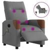 vidaXL Fotoliu electric de masaj rabatabil, gri &icirc;nchis, textil