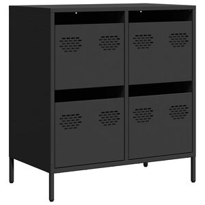 vidaXL Dulap, negru, 68x39x73,5 cm, oțel laminat la rece