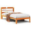 vidaXL Cadru pat fără saltea, maro ceruit, 75x190 cm, lemn masiv pin