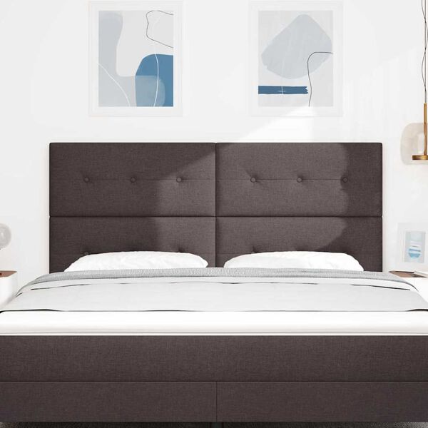 vidaXL Tăblie cap cu headboard Manual Maro &icirc;nchis 180 cm țesătură