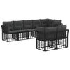vidaXL Set de canapele de exterior Negru Poliester