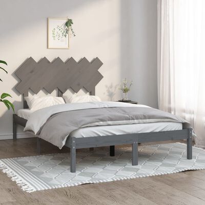 vidaXL Cadru de pat, gri, 120x200 cm, lemn masiv
