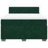 vidaXL Pat box spring cu saltea, verde &icirc;nchis, 160x200 cm, catifea