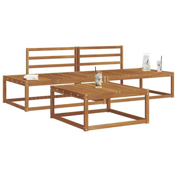 vidaXL Set de canapele de exterior 3 Bucată natural