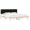 vidaXL Cadru de pat cu tăblie tapițată cu headboard Negru 200 x 200 cm