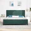 vidaXL Pat cu arcuri cu headboard Verde &icirc;nchis 200 x 200 cm Catifea