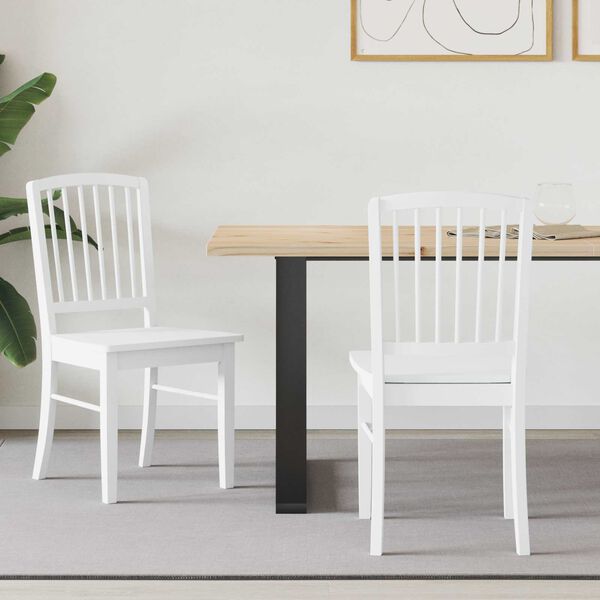 vidaXL Scaune de dining 2 pcs Alb 50 x 52,5 x 91 cm