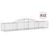 vidaXL Coșuri gabion arcuite, 12 buc., 300x50x40/60cm, fier galvanizat