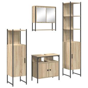 vidaXL Set de mobilier pentru baie 4 pcs Stejar Sonoma Lemn compozit