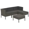 vidaXL Set mobilier de grădină cu perne, 5 piese, gri, poliratan