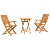 vidaXL Set Bistro Pliabil 3 buc. Maro Lemn Solid de Acacia