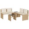 vidaXL Set canapele de grădină, 4 piese, cu perne, bej, poliratan