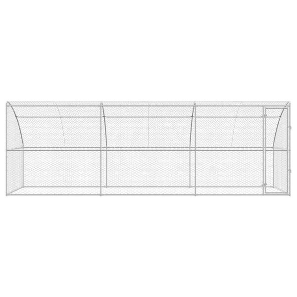 vidaXL Cușcă pentru c&acirc;ini 3 pcs Argintiu 6 x 2 x 2 m Oțel galvanizat