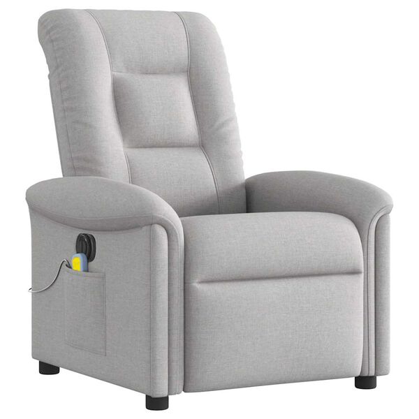 vidaXL Scaun reclinabil electric pentru masaj Cloud Grey Fabric