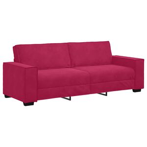 vidaXL Canapea cu 3 locuri, roșu vin, 220x78x84 cm, material catifea