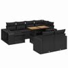 vidaXL Set canapele de grădină cu perne, 11 piese, negru, poliratan