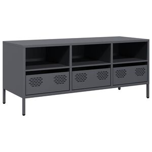 vidaXL Dulap TV, antracit, 101,5x39x43,5 cm, oțel laminat la rece