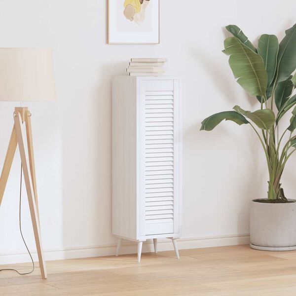 vidaXL Ușă de dulap cu grilaj alb 99x29,5 cm