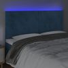 vidaXL Tăblie de pat cu LED, albastru &icirc;nchis, 200x5x118/128cm catifea
