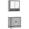 vidaXL Set mobilier de baie, 2 piese, gri sonoma, lemn prelucrat