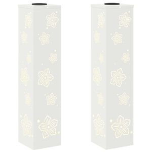 vidaXL Lumină LED Solară pentru Alei 2 buc. Alb cald 18 x 18 x 80 cm
