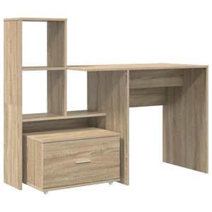 vidaXL Birou Stejar Sonoma Lemn prelucrat 131,5 x 50 x 106,5 cm