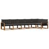 vidaXL Set de canapele de exterior 6 buc. Natural și Negru