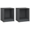 vidaXL Noptiere, 2 buc., gri, 35,5x33,5x41,5 cm, lemn masiv de pin