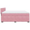 vidaXL Pat box spring cu saltea, roz, 200x200 cm, catifea