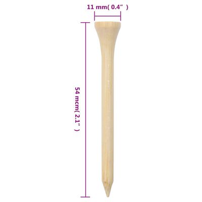 vidaXL Teuri de golf, 1000 buc., 54 mm, bambus