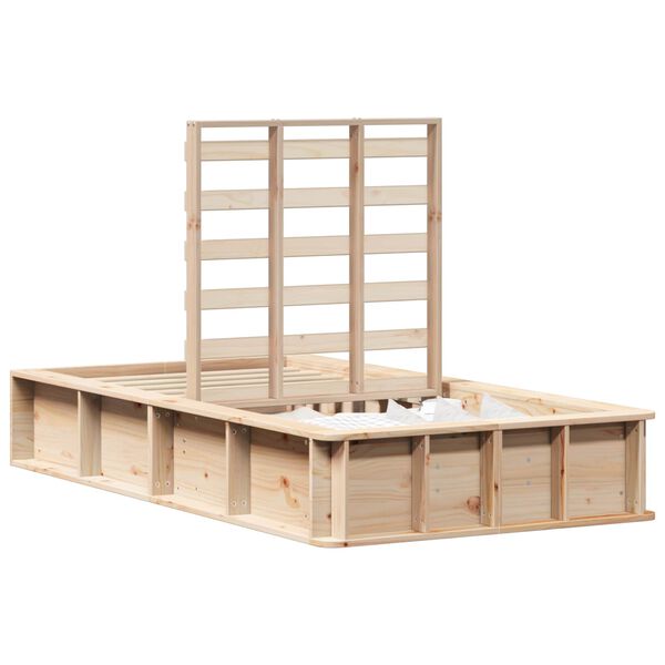 vidaXL Cadru de pat Maroniu cerat 75 x 190 cm Lemn de pin masiv