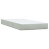 vidaXL Pat box spring cu saltea, gri deschis, 100x220 cm, catifea