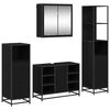 vidaXL Set de mobilier pentru baie 4 pcs Stejar Negru Lemn compozit