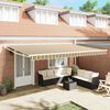 vidaXL Cortina Retractabilă Dungi Manual Verde și galben 500 &times; 300 cm