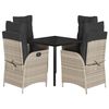 vidaXL Set mobilier de grădină cu perne, 5 piese gri deschis poliratan