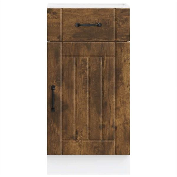 vidaXL Dulap de bază de bucătărie &bdquo;Lucca&rdquo; din lemn de stejar afumat