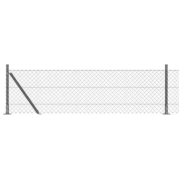 vidaXL St&acirc;lp de gard. Gri 25 x 0,6 m (plasă de 40 x 40 mm) Oțel și PVC