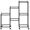 vidaXL Suport pentru flori cu roți, 83x25x83,5 cm, negru, fier