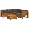 vidaXL Set de canapele de exterior 6 Bucată Maro Lemn Solid de Acacia