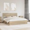 vidaXL Cadru de pat cu headboard Sonoma 200 x 200 cm Lemn de pin masiv